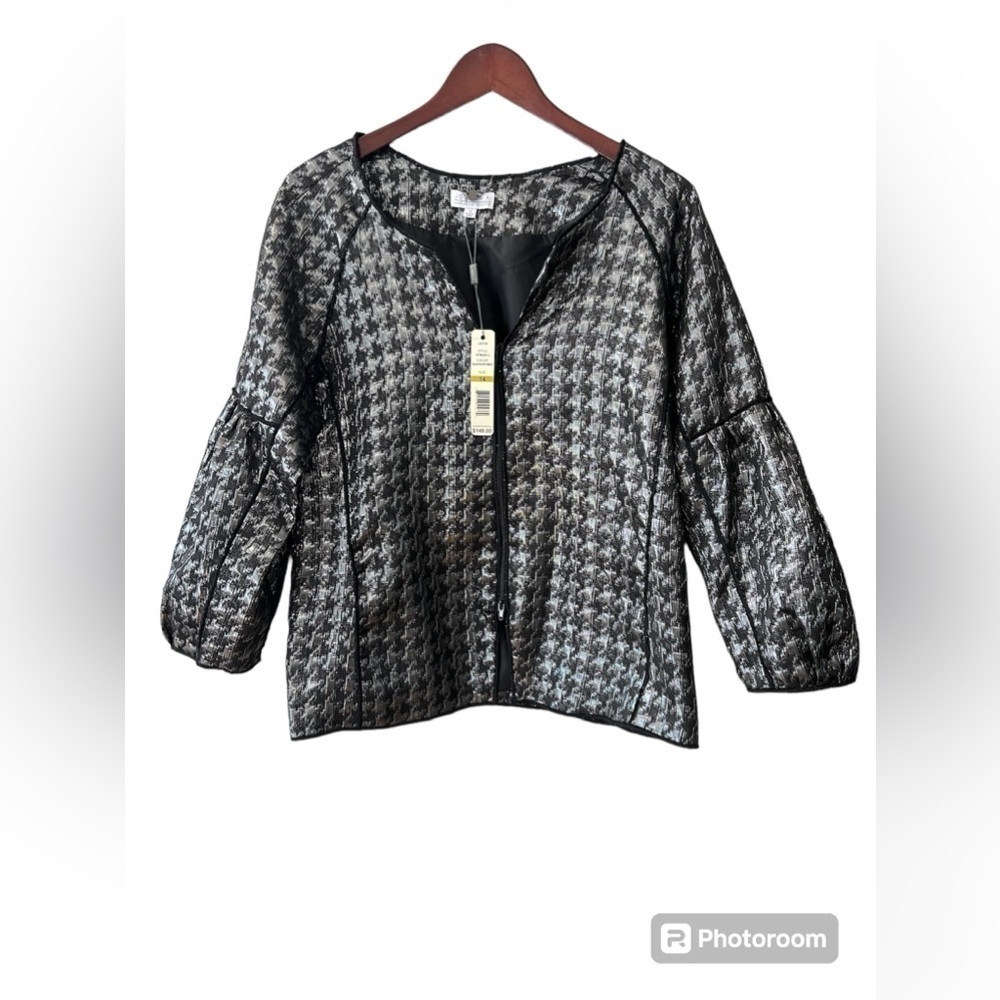 Women Joesph A. Tweed Black & Silver Jacket Size 14 Women NWT